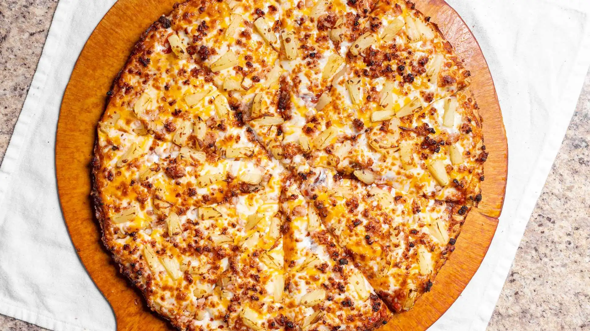 Delicious Hawaiian Pizza at Pizza64 Beaumont Alberta